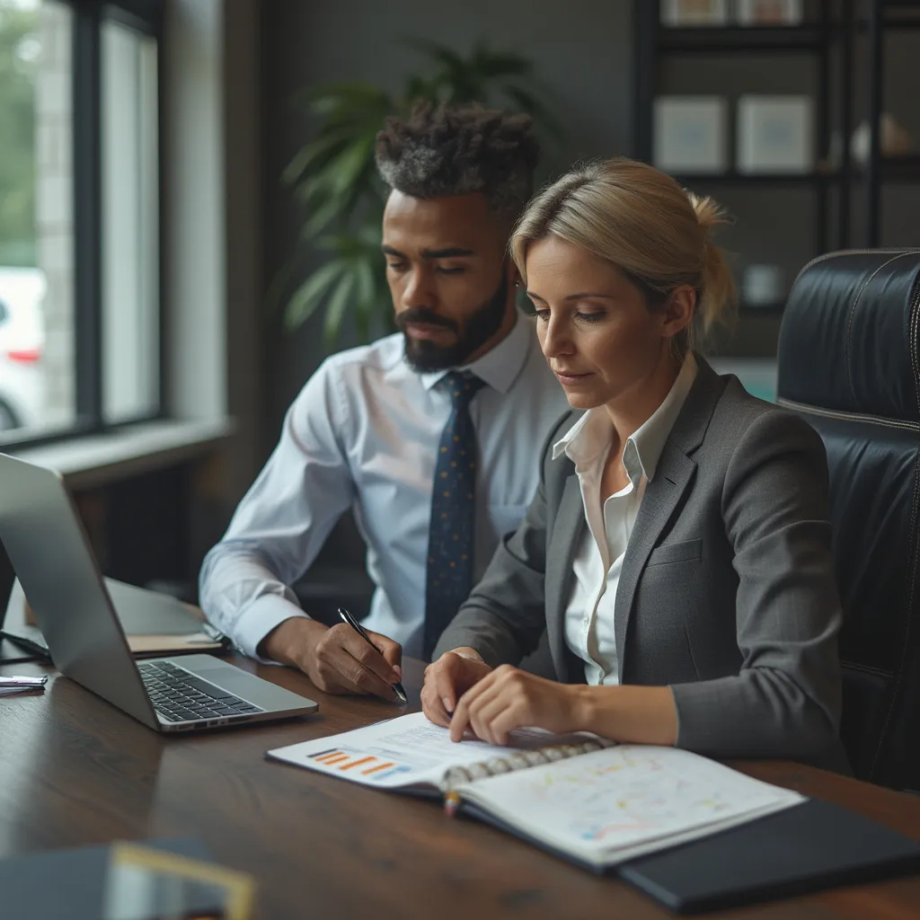 Equipo de consultores colaborando en estrategia